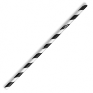 Paper Regular Straw - Black Stripe