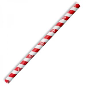 Paper Jumbo Straw - Red Stripe