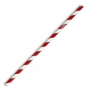 Paper Regular Straw - Red Stripe